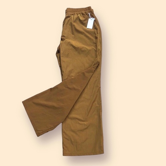 Good American Pants - Good American Bronze Brown Essential Wide Leg Track Pants Women’s Sz 4 (XL) NEW
